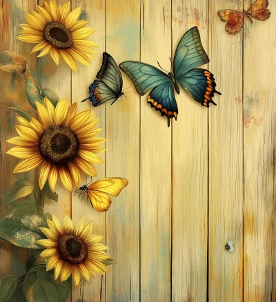 Butterflies and Sunflowers