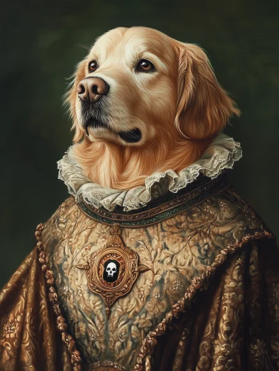 Renaissance Empress Dog Portrait