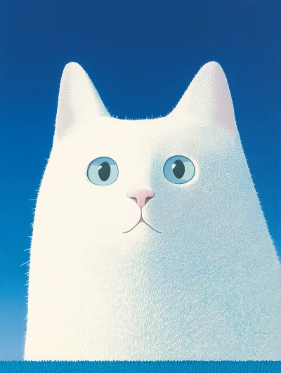 White Cat Illustration