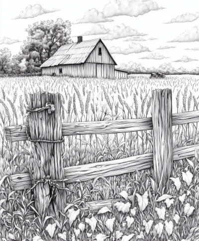 Midwest Autumn Coloring Page