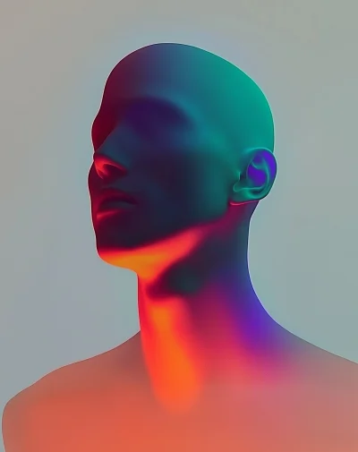 Surreal Neon Glow Portrait