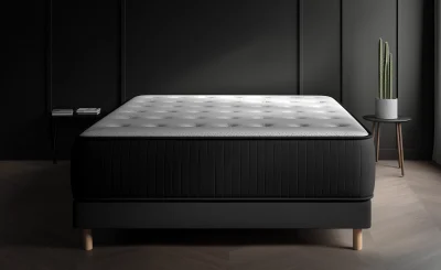 Mattress on Dark Charcoal Grey Fabric Base