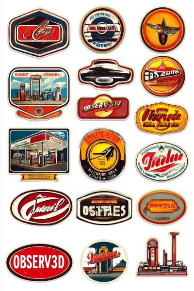 Vintage Gas Station Logos Sticker Sheet