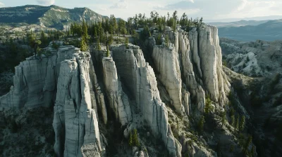 Aerial Shot of Tall Mountain in Utah