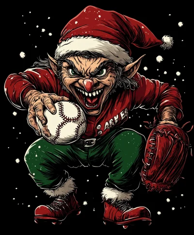 Christmas Elf Baseball T-shirt Design