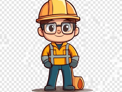 Cartoon Character Safety Engineer