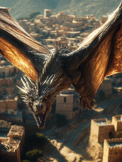 Majestic Dragon in Babylonian City