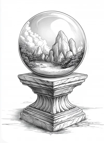 Mystical Crystal Ball Coloring Page