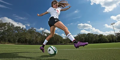 Female Rugby Player Taking a Spot Kick