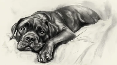 Happy English Mastiff Sketch