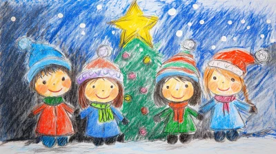 Joyful Christmas Drawing