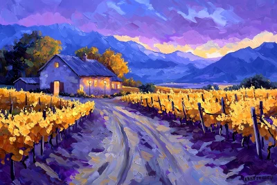 Autumn Vineyard Twilight