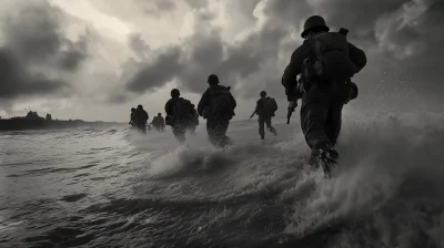 Soldiers on Omaha Beach