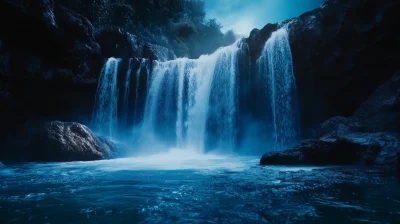 Night Waterfall Atmosphere