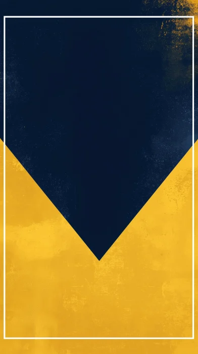 Geometric Graphic Design with Yellow and Navy Blue Border