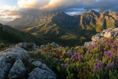 Majestic Mountain Range at Sunset