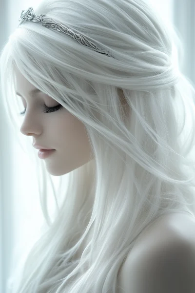 Futuristic White Hairstyle