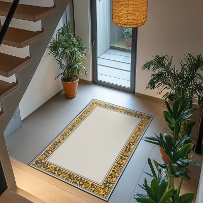 Empty Small House Interior with Plant Pot