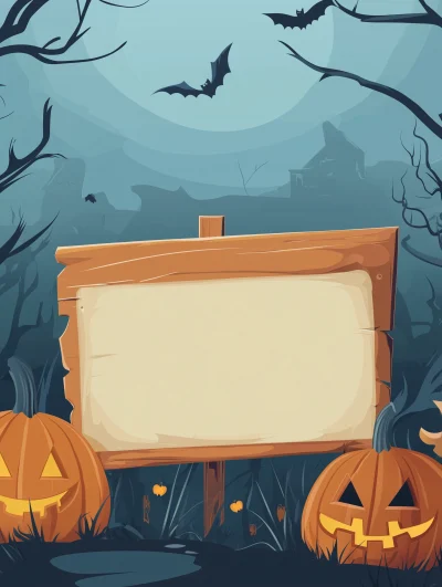 Halloween Sign Panel Illustration