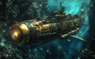 Captain Nemo and Nautilus Submarine