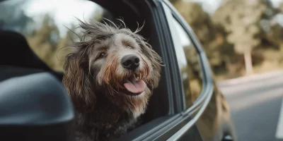 Happy Dog in Car