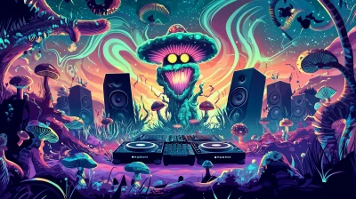 Psychedelic Soundwave Landscape