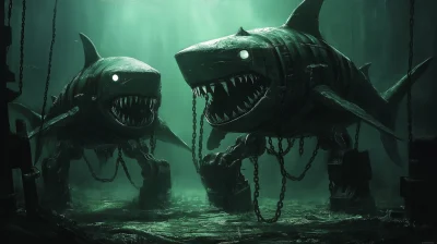 Robots Underwater with Mechanical Sharks