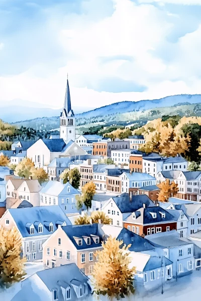 Watercolor Painting of Montpelier