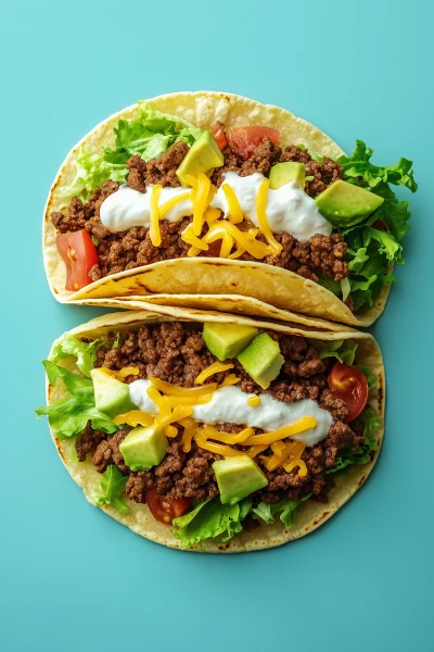 Delicious Beef Taco with Toppings