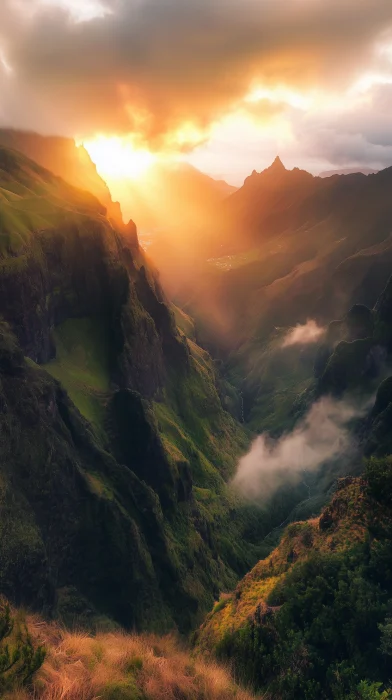 Epic Sunset in the Mountains of Madeira