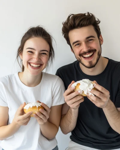 Happy Faces After Eating Jam Rolls