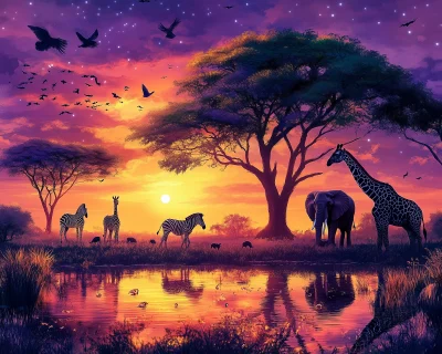 African Savanna Sunset Harmony