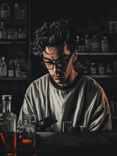 Hand-drawn Lab Worker