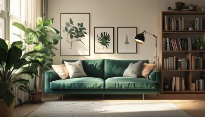 Modern Living Room Interior Panorama