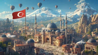 Fantasy World with Ancient Turkish City