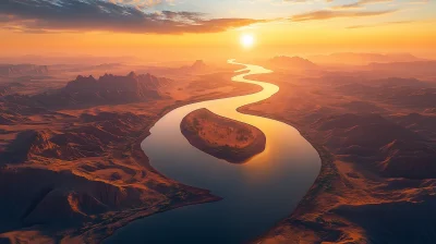 Majestic Yellow River Aerial View