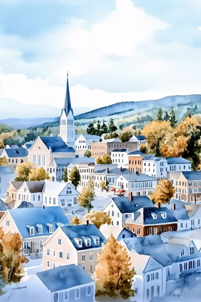 Montpelier Vermont Watercolor Painting