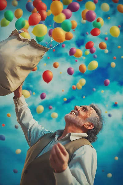 Man with Balloons