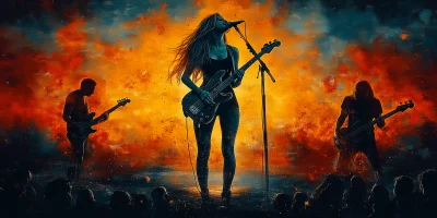 Rock Star Girl on Stage