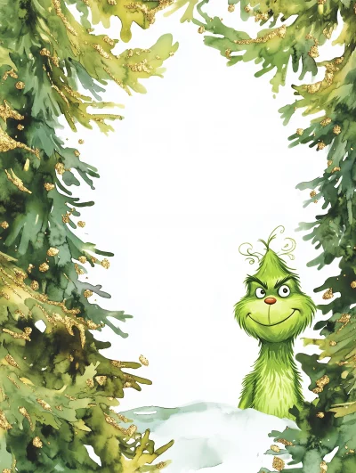 Festive Grinch Page Border