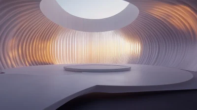 Minimalist Circular Stage Design with LED Screens