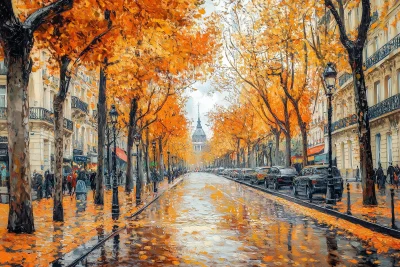 Autumn Boulevard in Paris