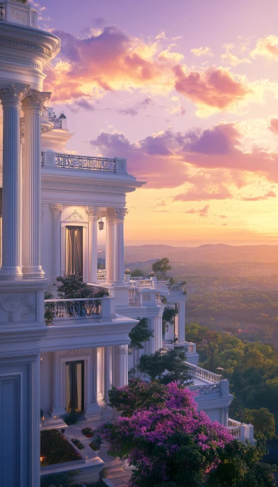 Luxurious Tower Estate at Dawn