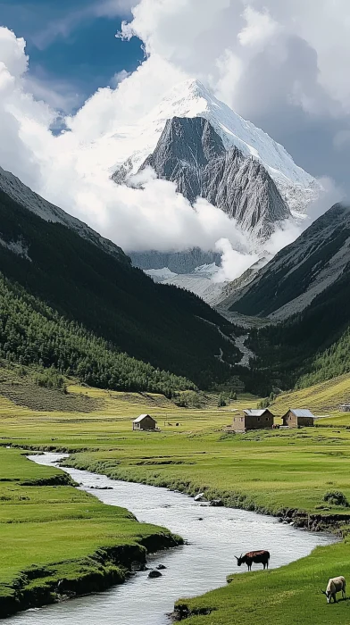 Tibetan Grasslands and Mountains