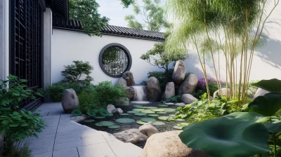 Chinese Garden Courtyard