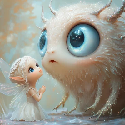 Giant Fluffly Creature and Kawaii Fairy