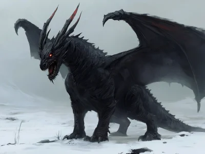 Black Vampiric Dragon Art