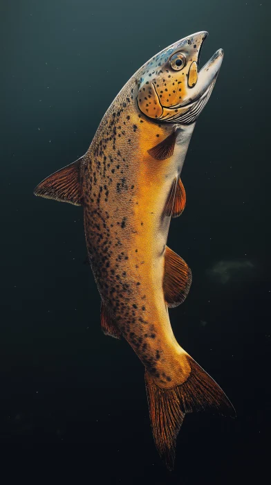 Atlantic Salmon with Dark Background