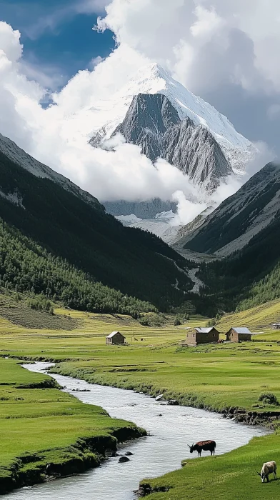 Tibetan Grasslands and Mountains