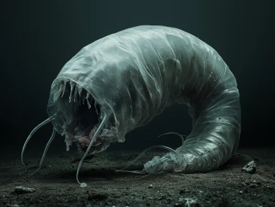 Plastic Worm Under Microscope